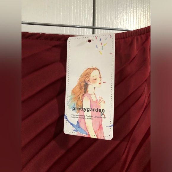 PRETTYGARDEN Satin Dress One Shoulder Sleeveless Ruched Twist Dress - Picture 4 of 11